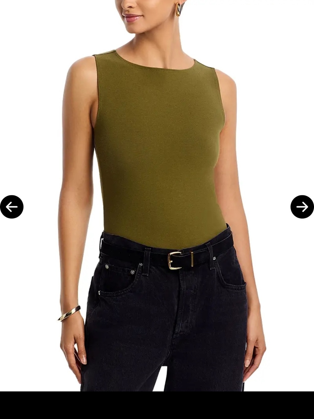 Reformation Dusk Knit Top - Olive Green Tank